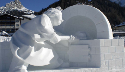 scultura di neve
